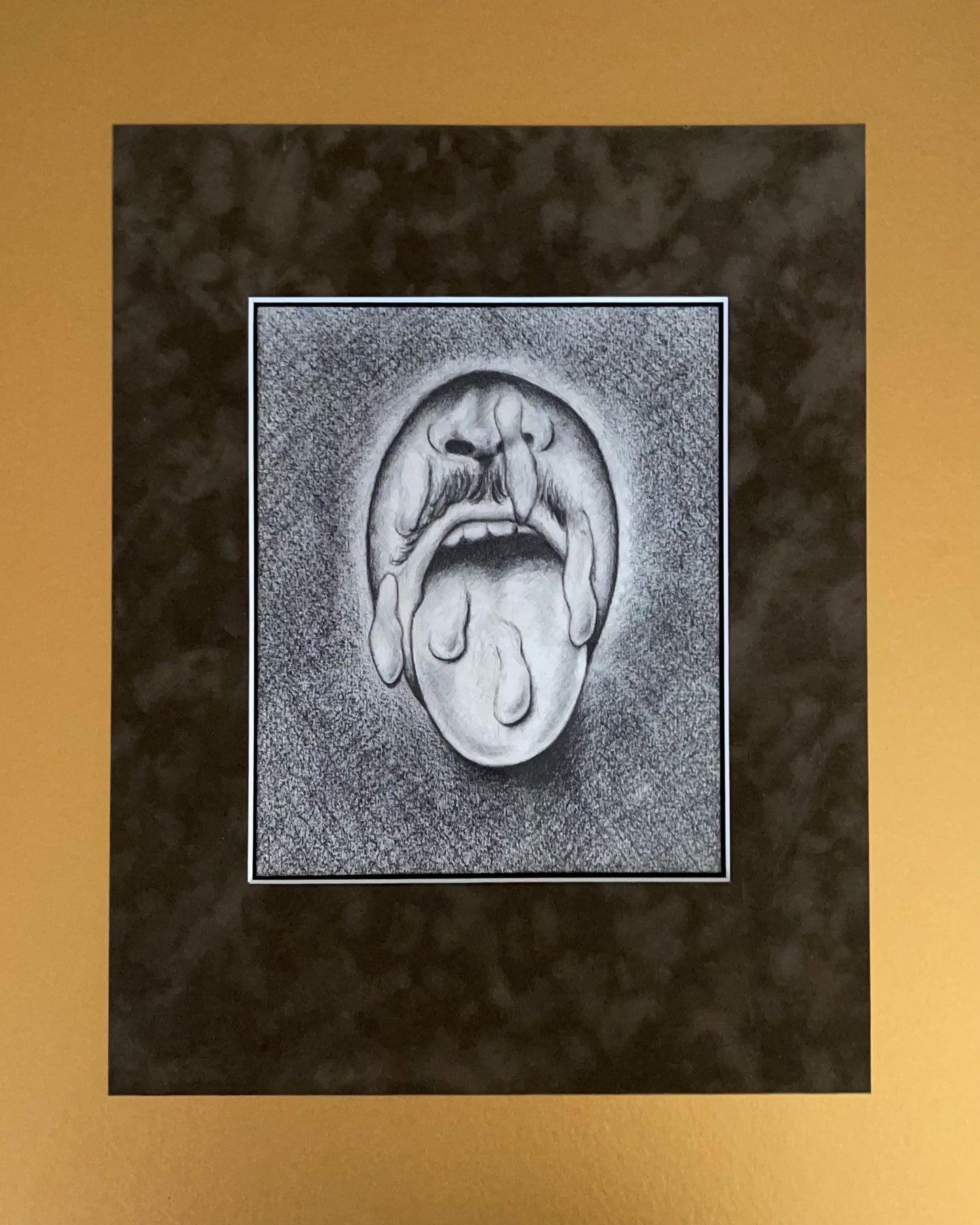 Dick Breath Original Drawing with Suede-like Mat