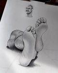 Little Head Big Feet Original Drawing