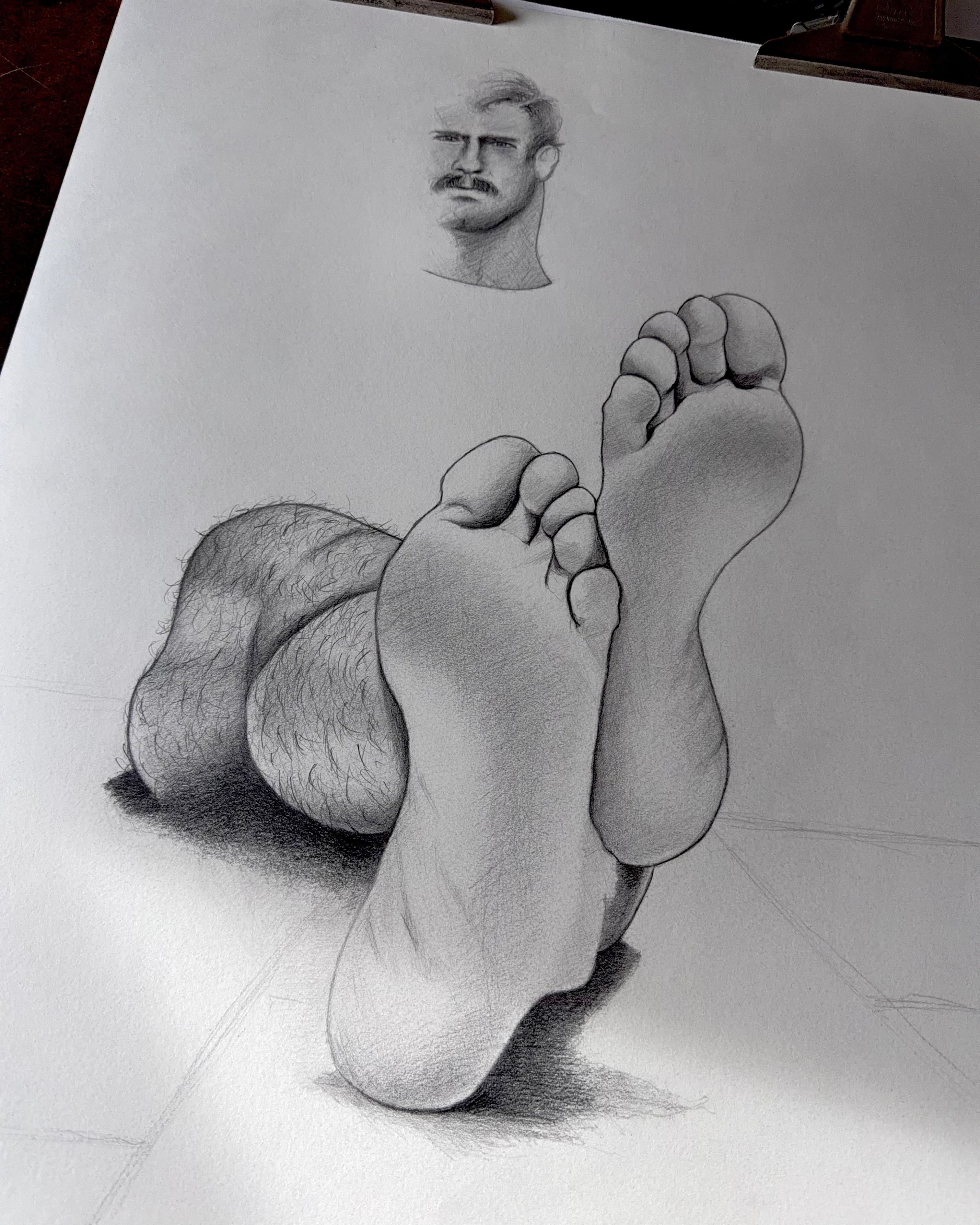 Little Head Big Feet Original Drawing