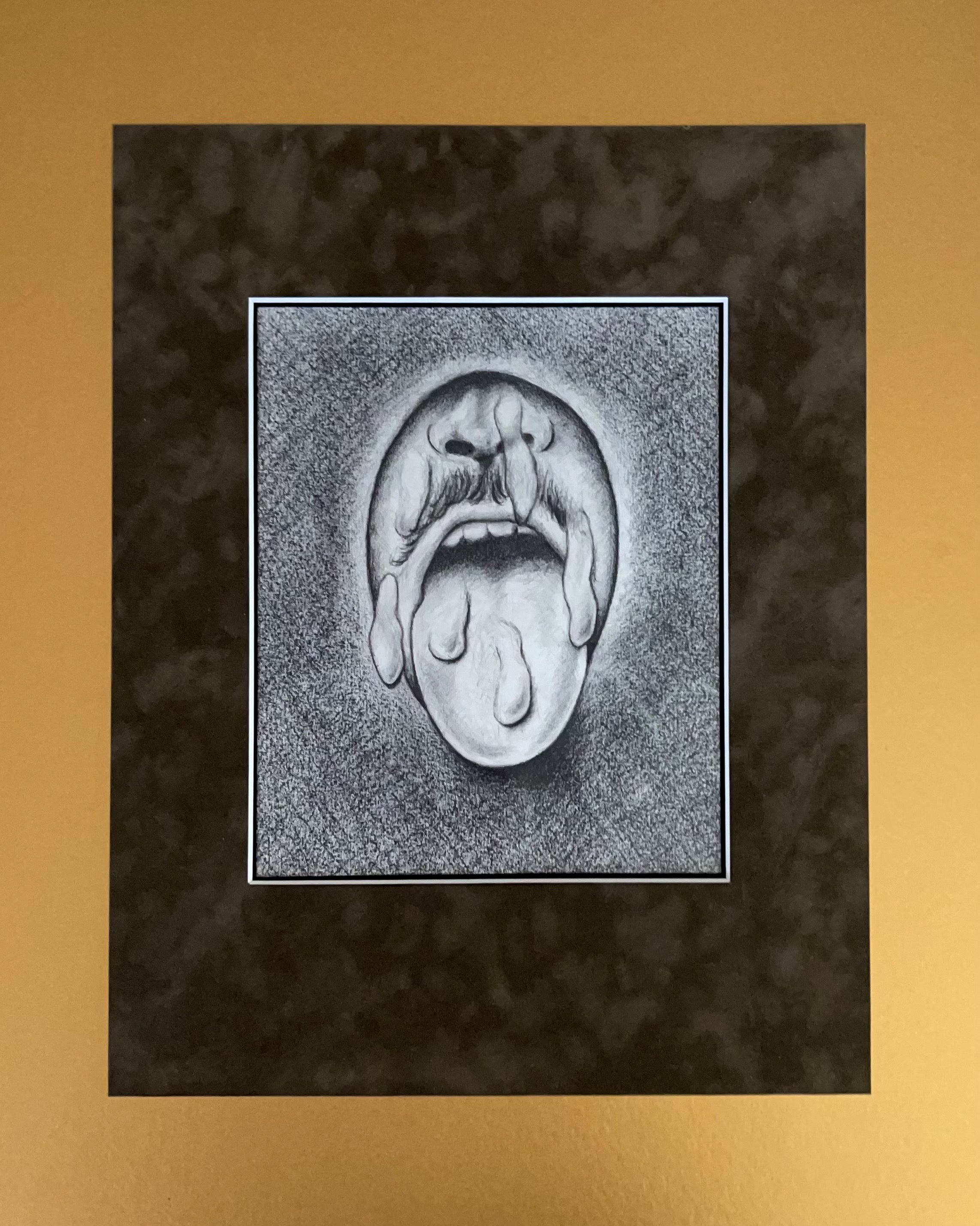 Dick Breath Original Drawing with Suede-like Mat